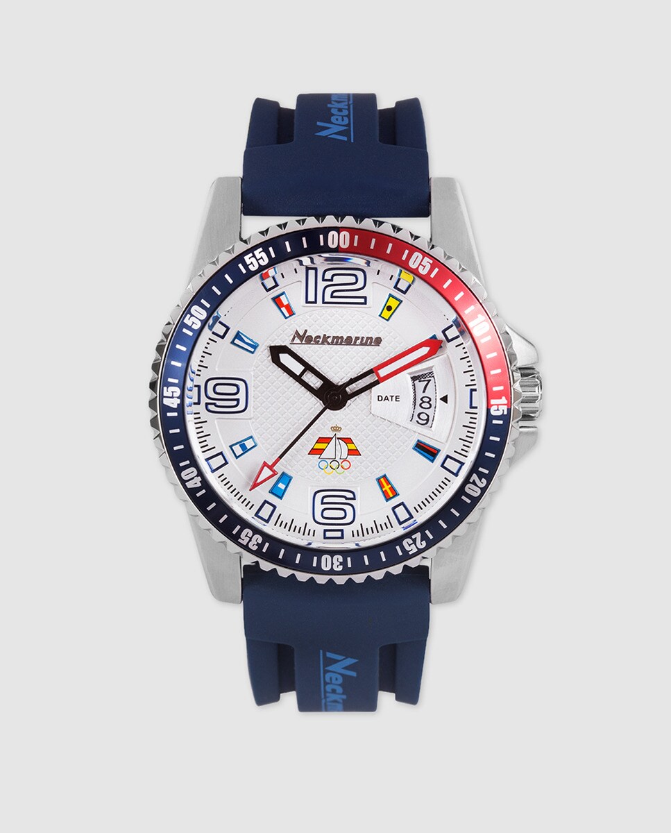 цена Neckmarine NM3385L03 синие резиновые женские часы Neckmarine, синий