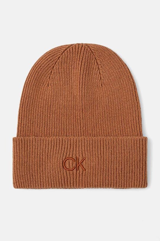 

Шапка из смесовой шерсти Calvin Klein, коричневый