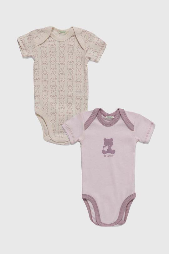 2 комплекта хлопкового боди для новорожденных и малышей United Colors of Benetton, розовый хлопковая юбка для новорожденных united colors of benetton серый