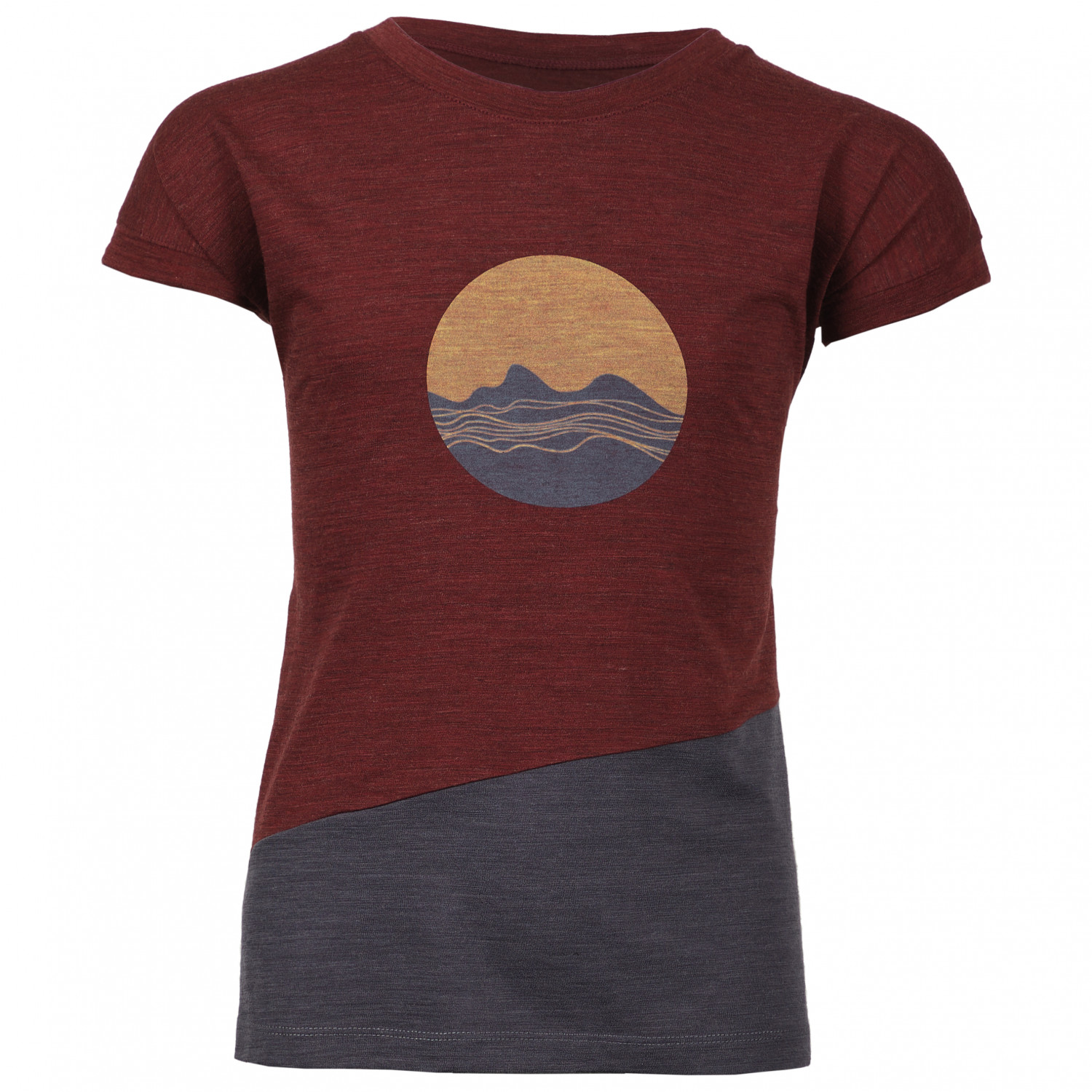 Рубашка из мериноса Stoic Girl's Merino150 HeladagenSt T Shirt, цвет Dark Wine Red Melange/Purple Melange