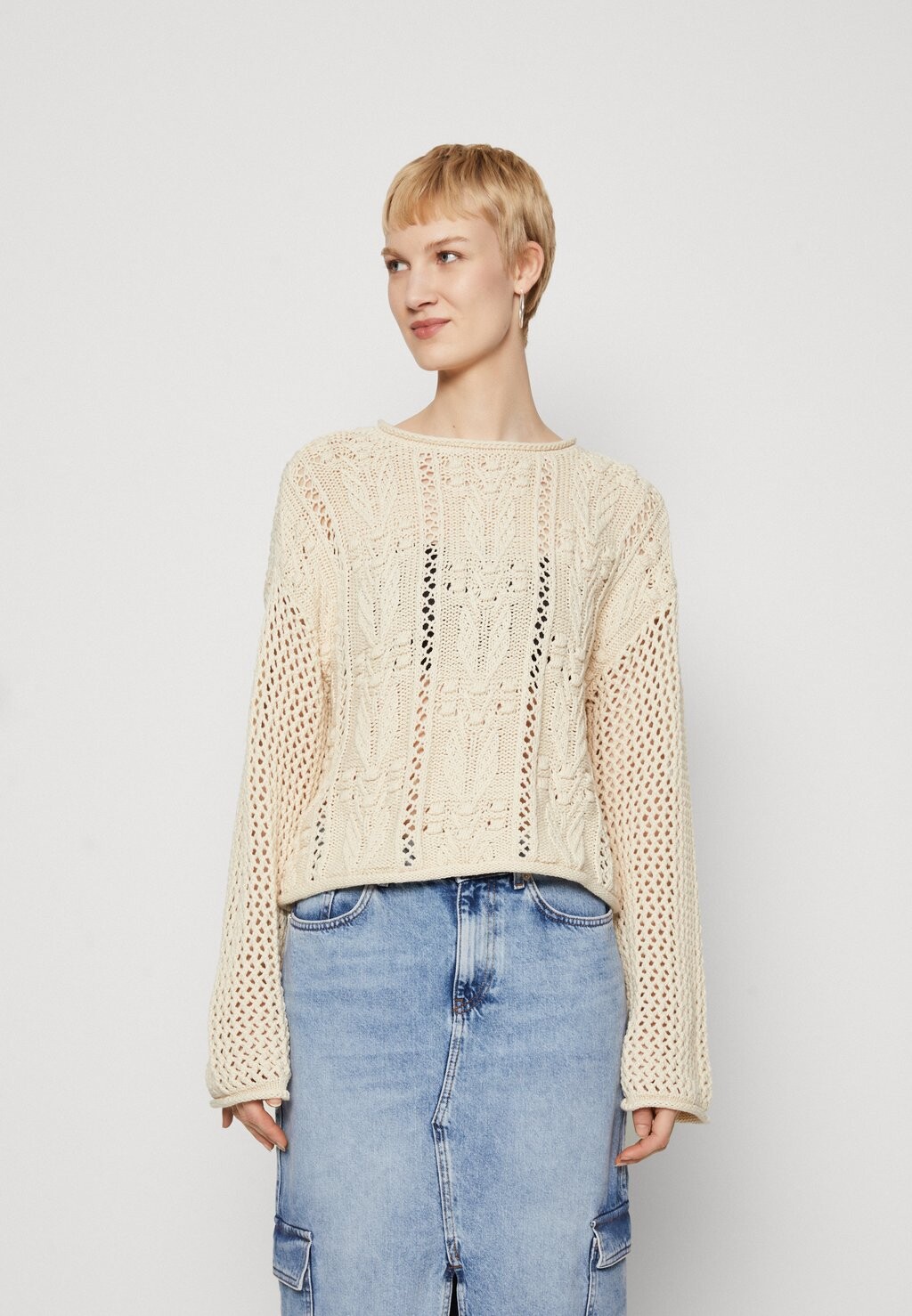 

Свитер вязаный VMSANTORINI O NECK Vero Moda, цвет birch