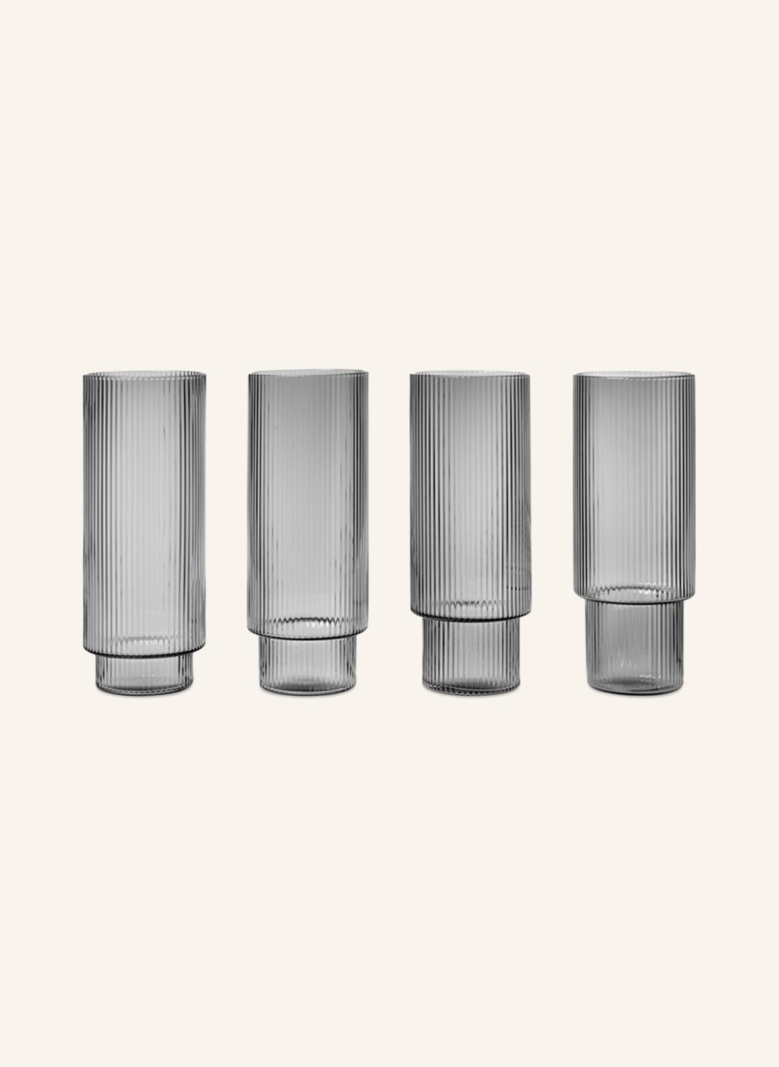 

4 шт - Коктейльный бокал Ferm Living RIPPLE, 300 мл, серый