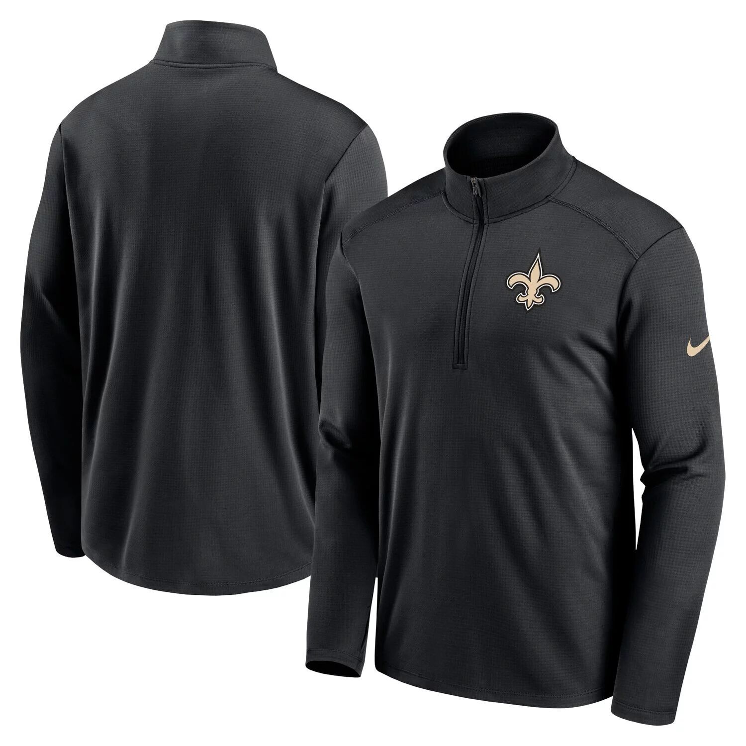 

Мужская черная куртка с молнией до половины длины New Orleans Saints с логотипом Pacer Performance Nike, Черный