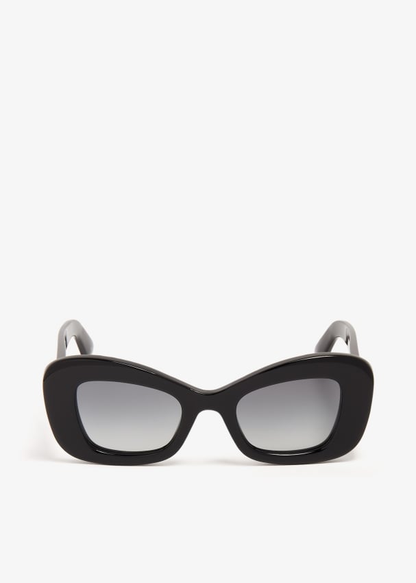 Солнцезащитные очки Alexander Mcqueen Bold Cat-Eye, черный солнцезащитные очки alexander mcqueen piercing черный
