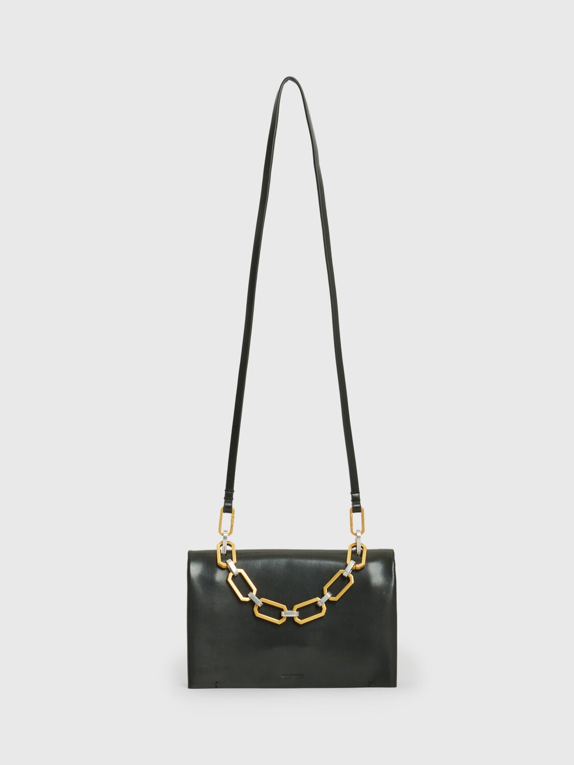 

Кожаный клатч Yua AllSaints, черный