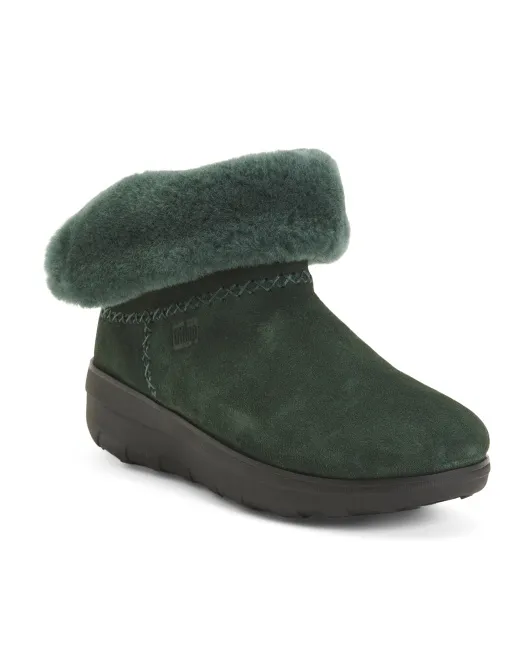 

Замшевые ботильоны на подкладке из овчины Муклук Fitflop, зеленый