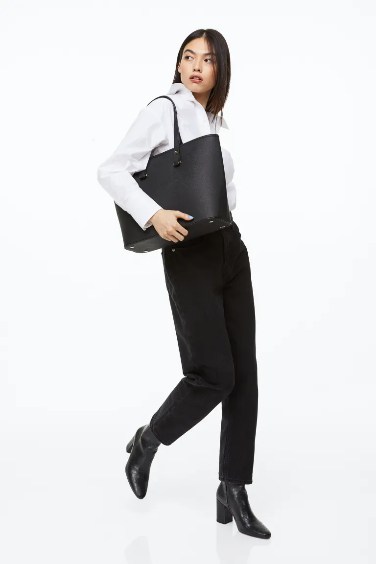 

Сумка из искусственной кожи H&M, черный