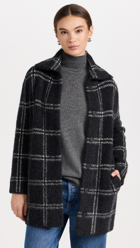

Кардиган Vince Plaid, угольный
