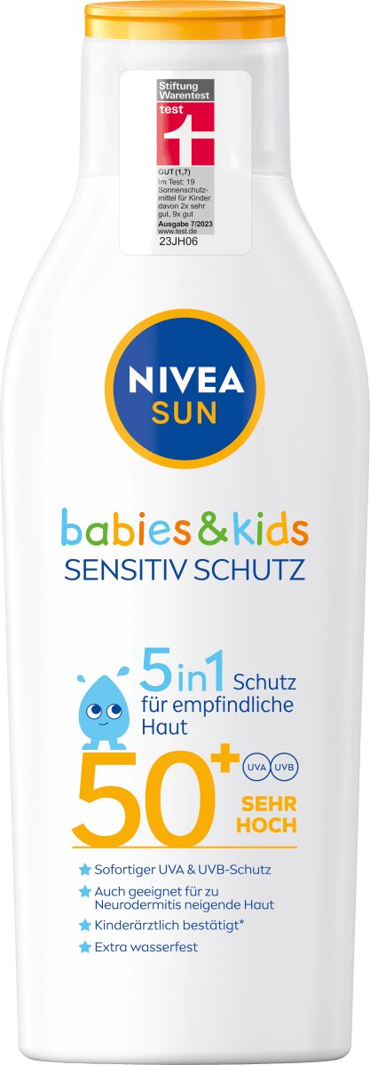 Солнцезащитный крем для детей защита и усиление Деликатный уход SPF 50+ 200мл NIVEA