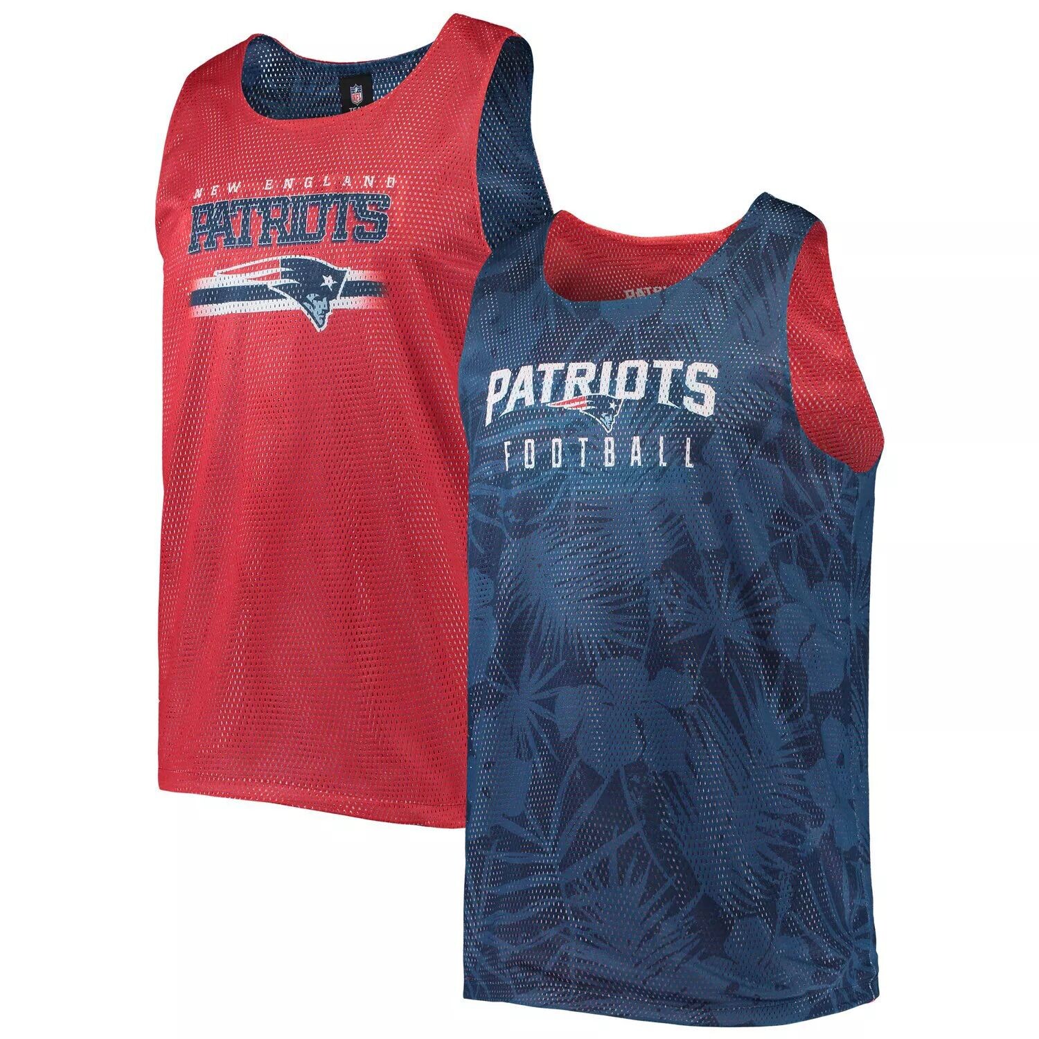 

Мужская двусторонняя сетчатая майка FOCO темно-синего цвета New England Patriots с цветочным принтом