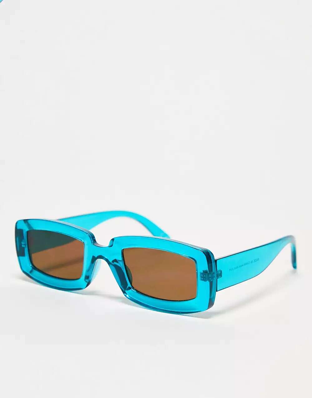 Кристально-синие солнцезащитные очки средней квадратной формы ASOS