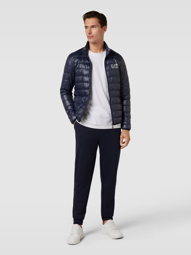 

Стеганая куртка на молнии EA7 Emporio Armani, темно-синий
