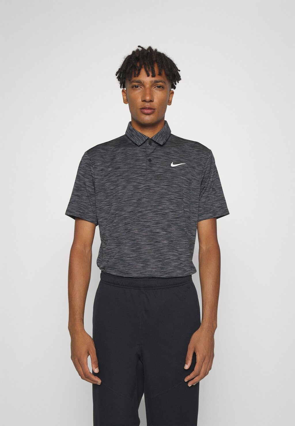 

Поло DRYFIT TOUR SPACE DYE Nike, черный/серый металл/белый