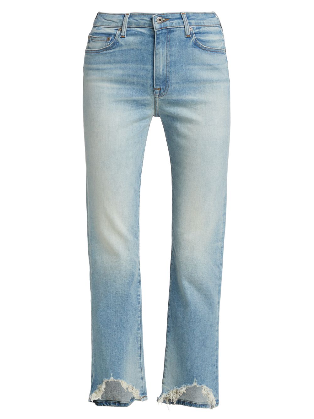 Эластичные прямые джинсы River с высокой посадкой и эффектом потертости Jonathan Simkhai Standard, винтаж