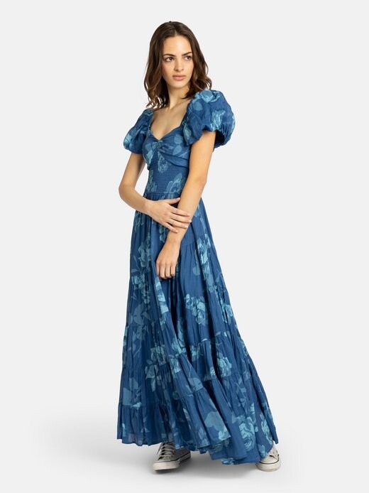 

Платье с коротким рукавом, залитое солнцем Free People, синий