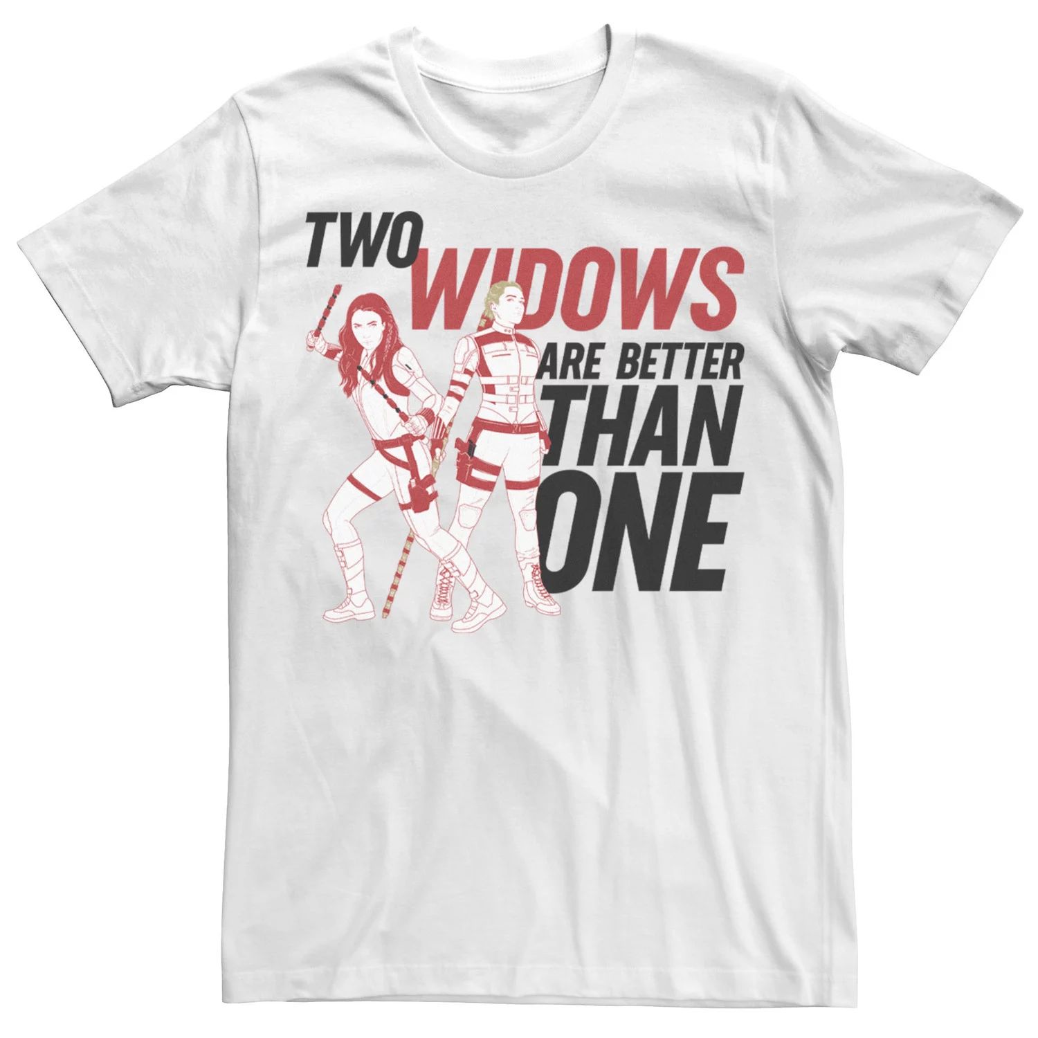 две истории одна лучше другой Мужская футболка с портретом Black Widow «Две вдовы лучше, чем одна» Marvel
