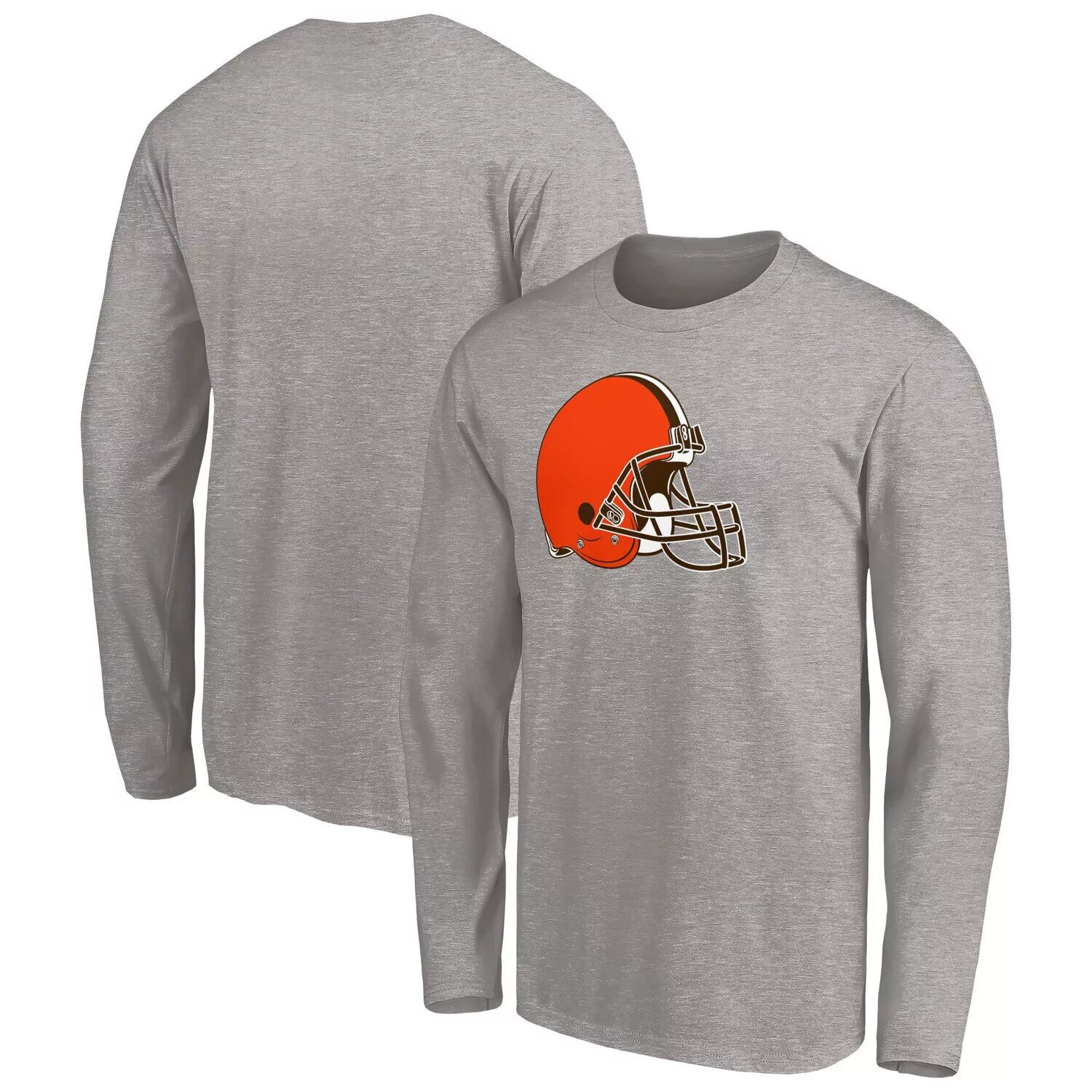 

Мужская серая футболка с логотипом Cleveland Browns Big & Tall Primary с длинным рукавом и фирменным логотипом Fanatics, Серый