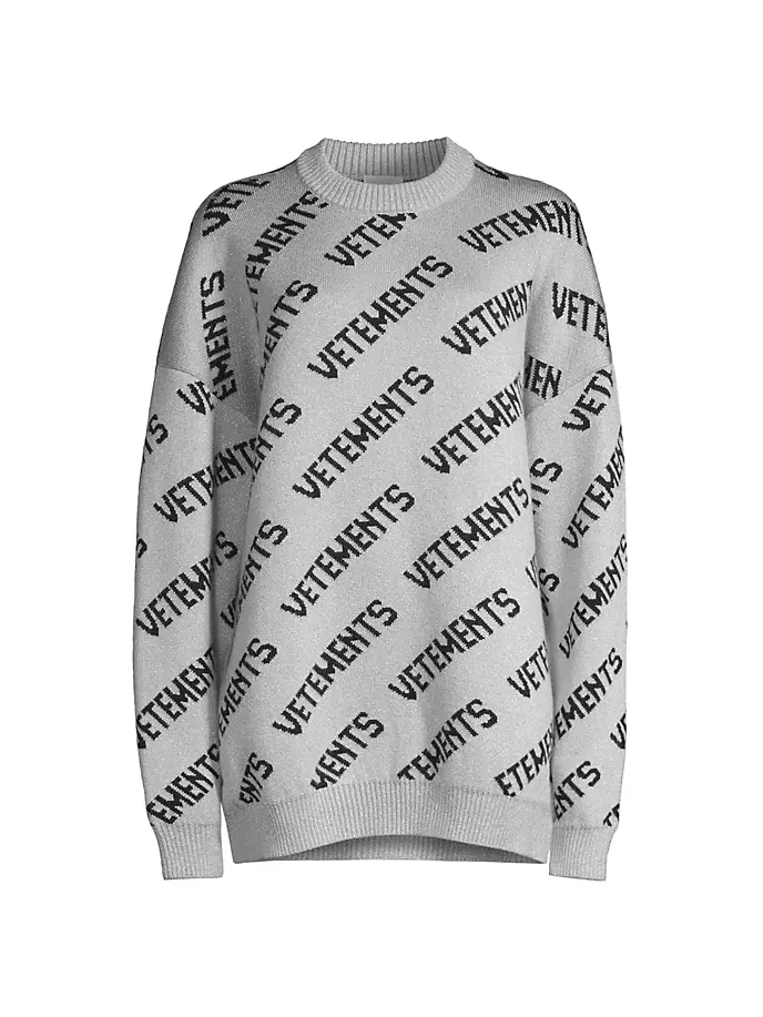 

Свитер с люрексом и монограммой Vetements, черный
