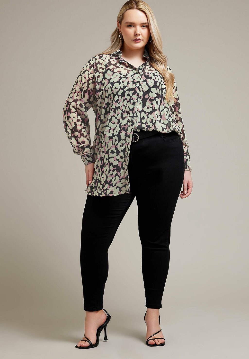

Рубашка Animalprint Longline Yours Clothing, розовая