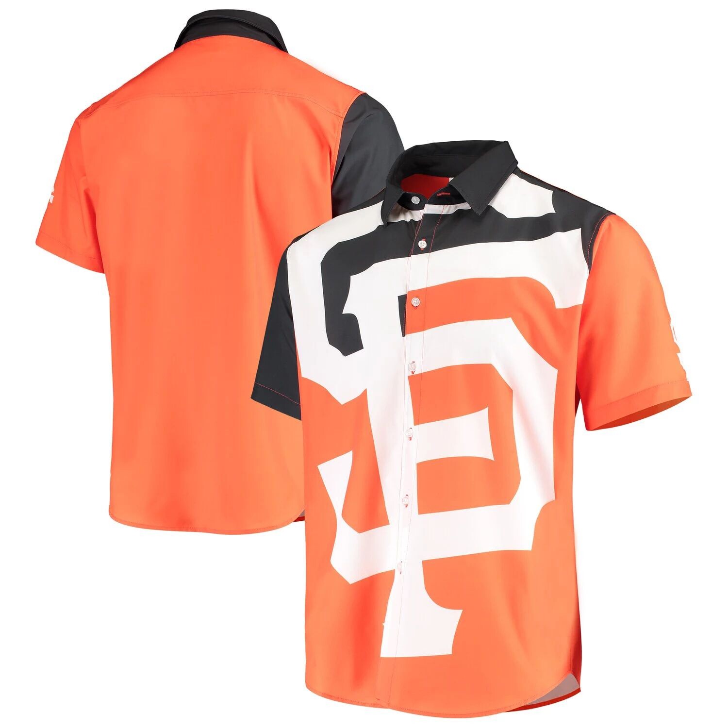 

Мужская оранжевая рубашка на пуговицах с большим логотипом San Francisco Giants