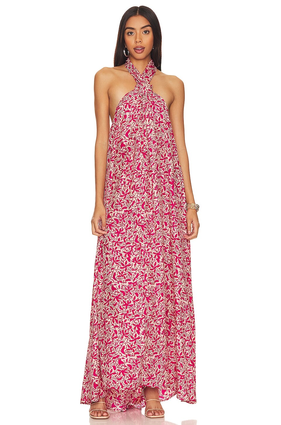 

Платье макси Natalie Martin Astrid, цвет Gloriosa Print Flamingo