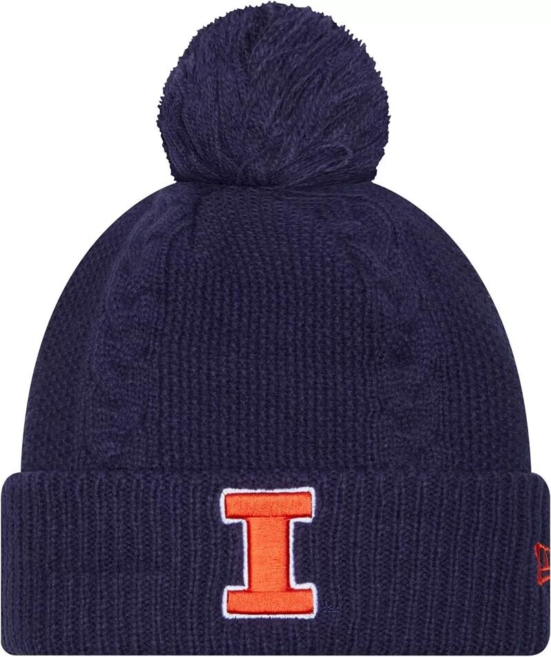 

Синяя женская вязаная шапка New Era Illinois Fighting Illini