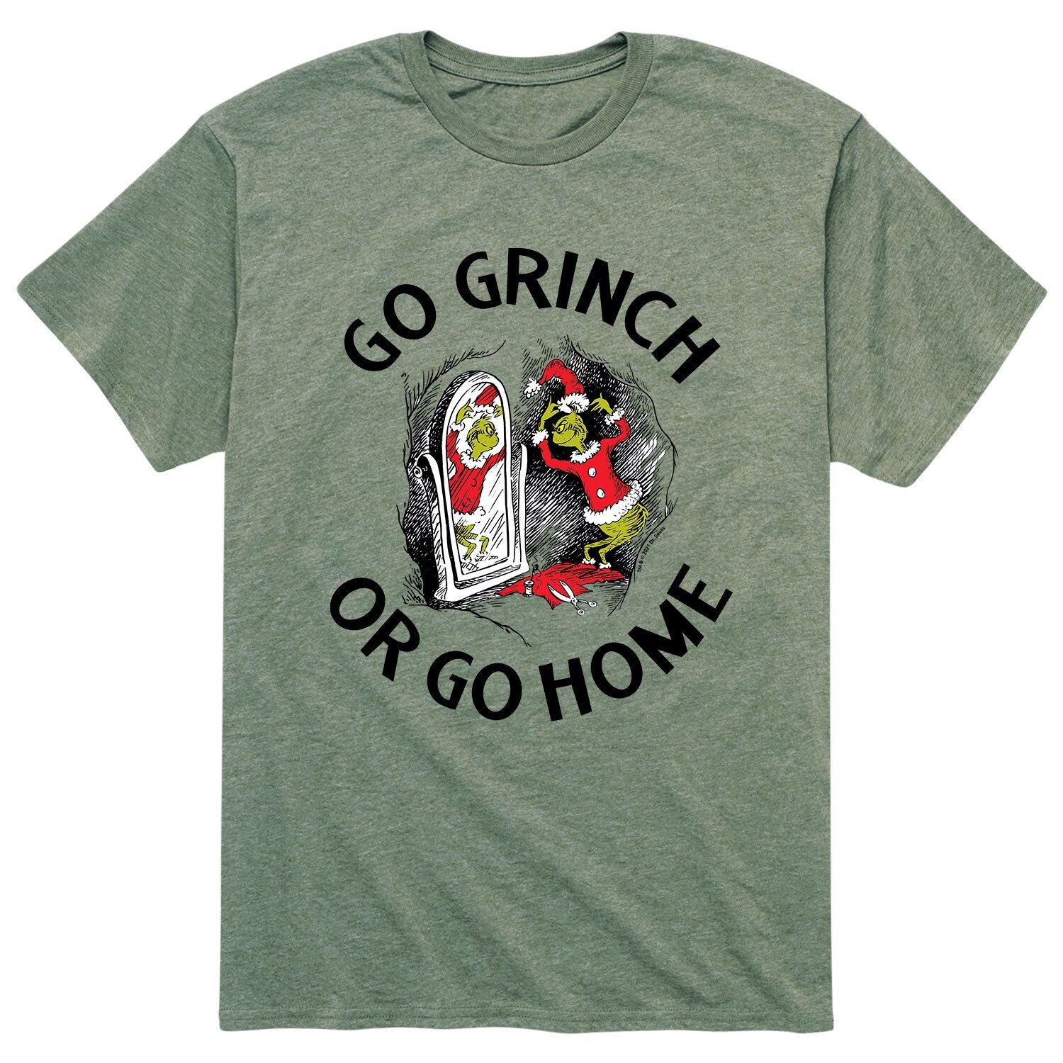 

Мужская футболка The Grinch Go Grinch Or Go Home Licensed Character