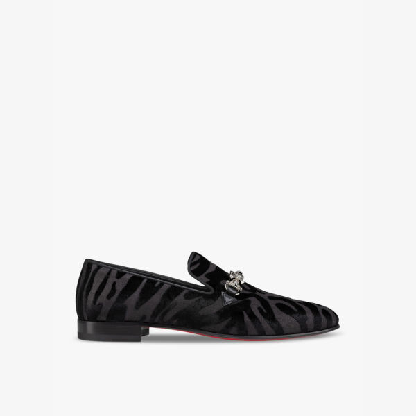 

Бархатные мокасины Equiswing с шипами Christian Louboutin, черный