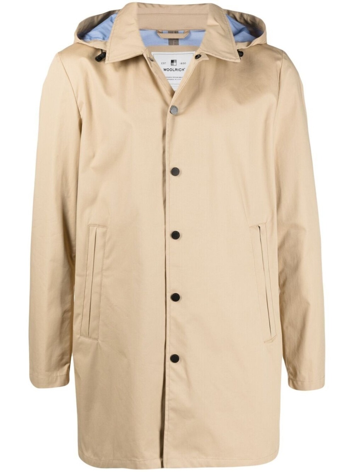 

Woolrich пальто на кнопках с капюшоном, серый