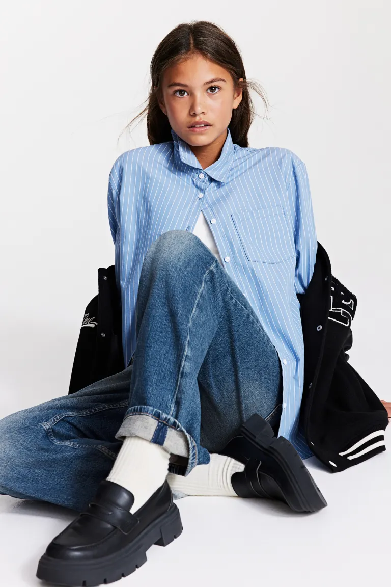 

Джинсы baggy fit bootcut H&M, синий