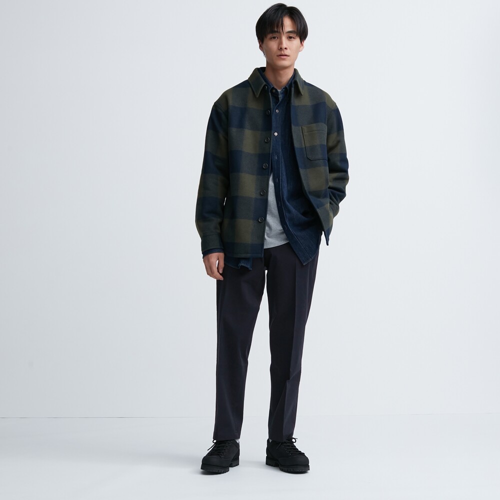 

Брюки Uniqlo эластичные хлопковые повседневные, темно-синий