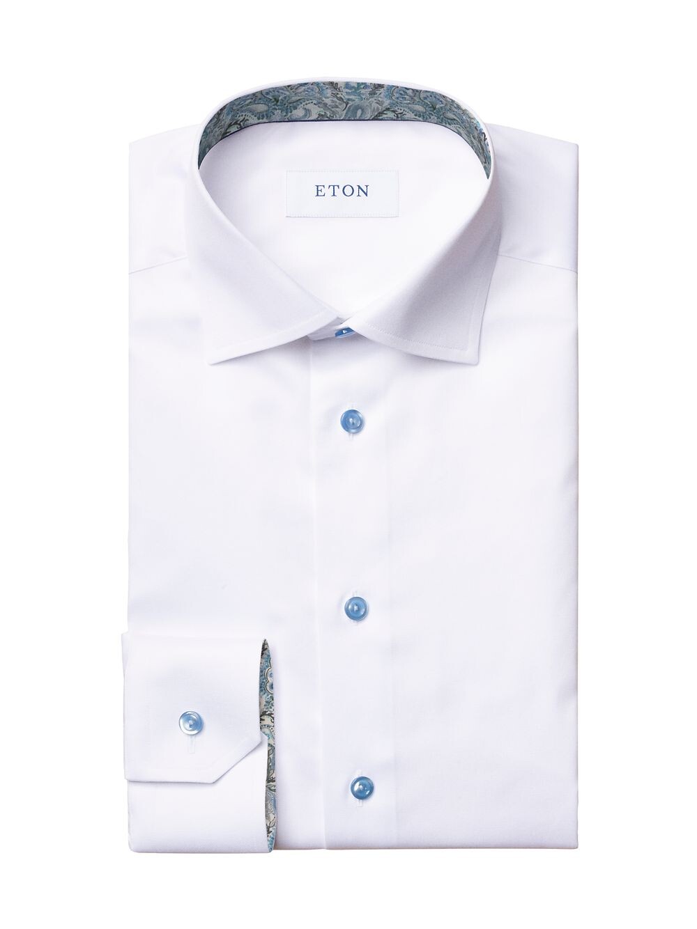 Рубашка Slim Fit из твила с узором пейсли Eton, белый