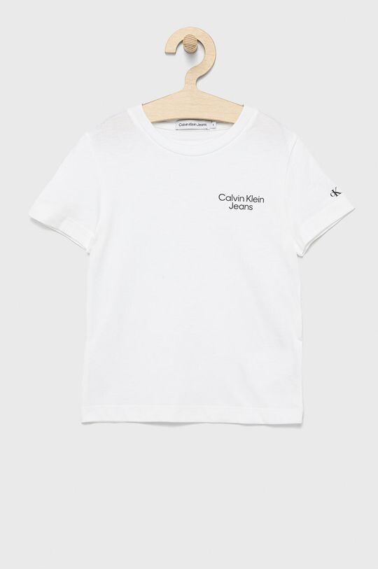 

Детская хлопковая футболка IB0IB01319.9BYY Calvin Klein Jeans, белый