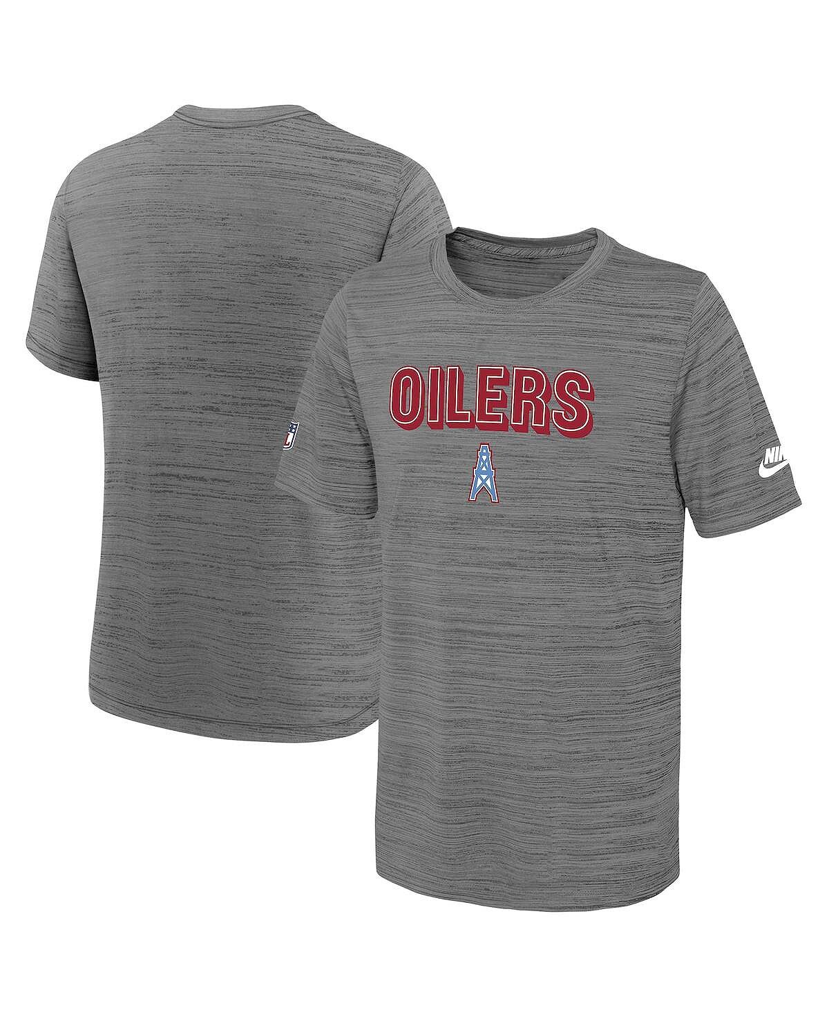 

Футболка Big Boys Heather Grey Tennessee Titans Oilers Throwback Sideline Performance Team Issue Velocity Альтернативная футболка Nike