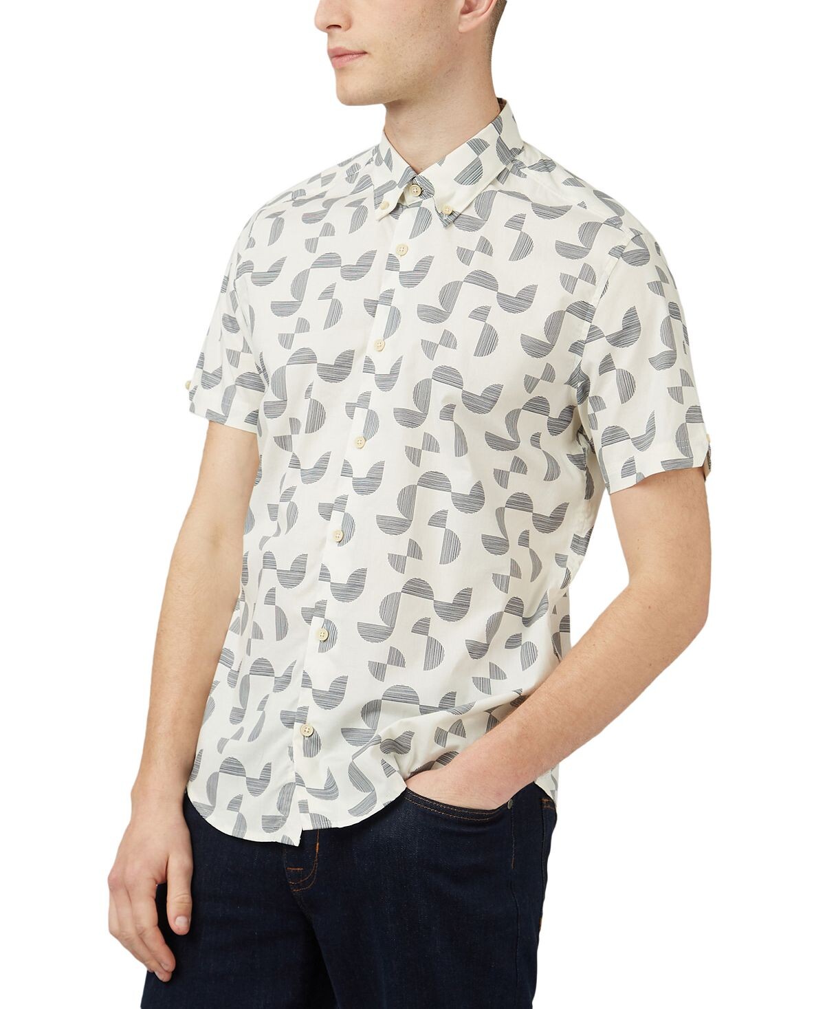 

Мужская рубашка из хлопка с абстрактным узором Ben Sherman