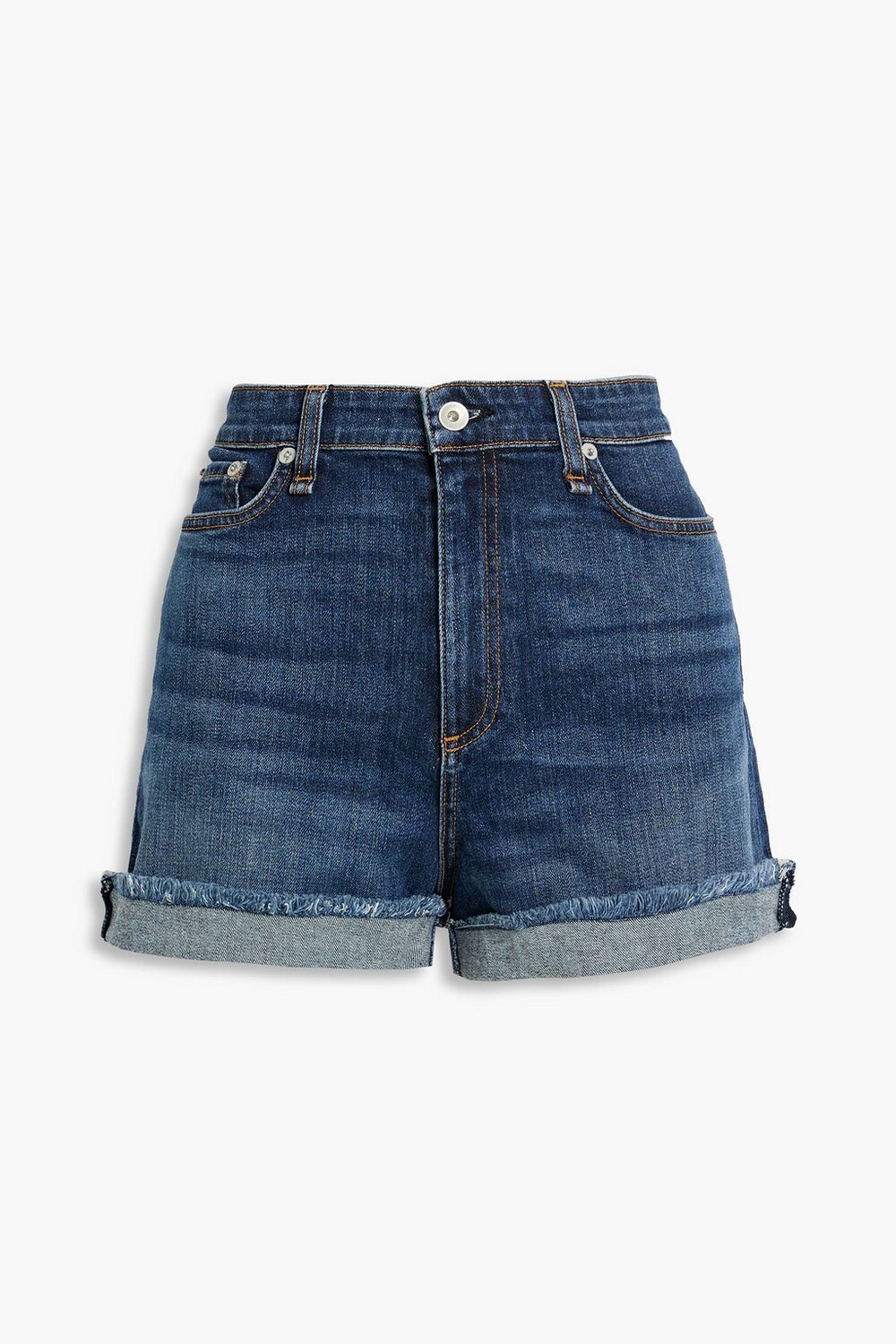 

Потертые джинсовые шорты RAG & BONE, синий