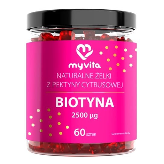 MyVita Натуральные жевательные конфеты с биотином 2500 мкг 60 шт. rejuvicare жевательные конфеты с биотином вкус малины 10 000 мкг 60 жевательных конфет