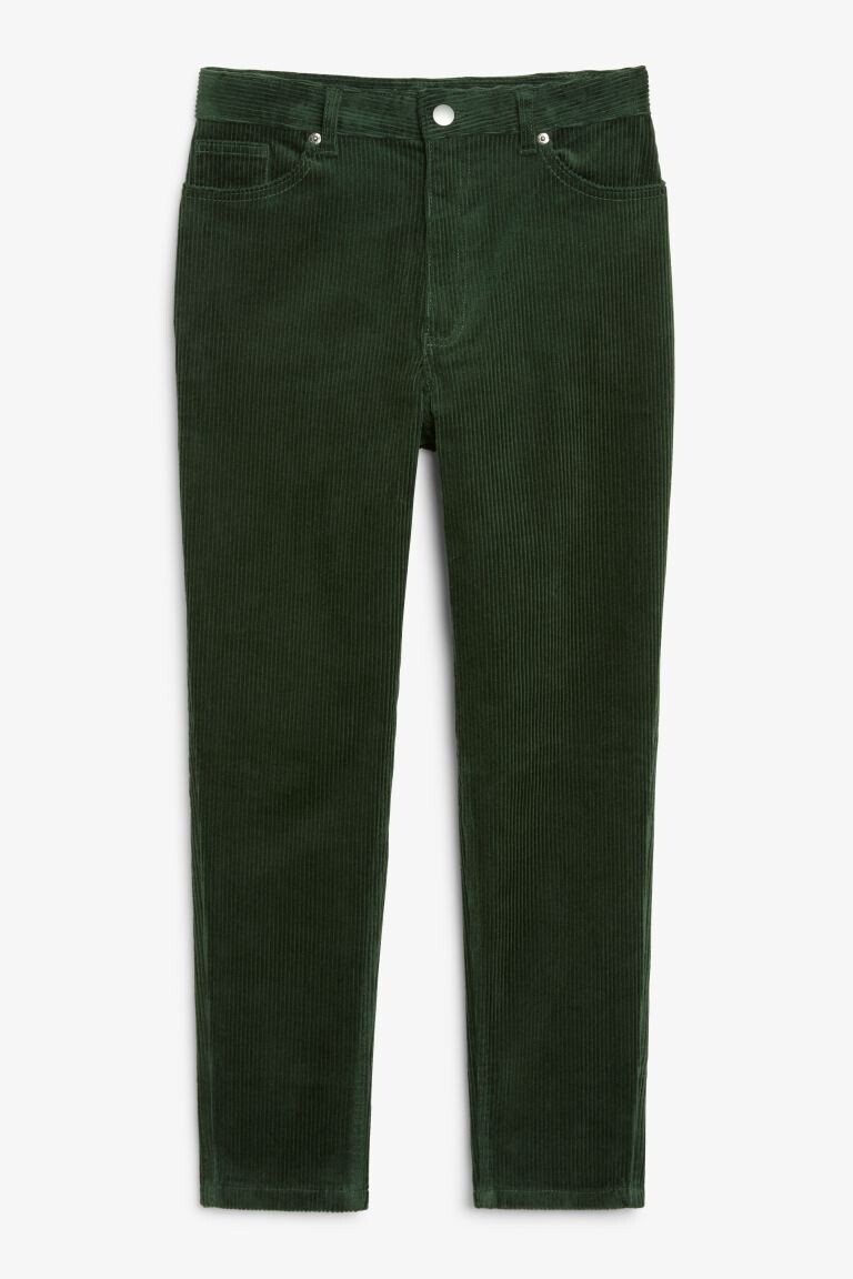 

Вельветовые брюки длиной до щиколотки с высокой талией Monki