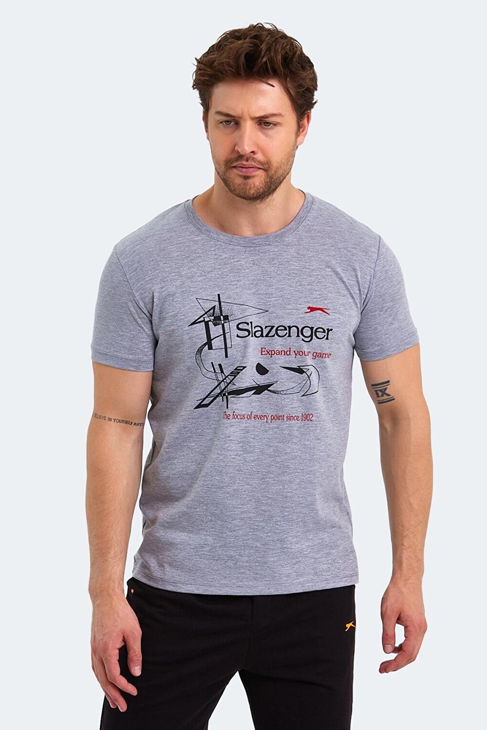 

KAREL Мужская футболка серая SLAZENGER, Серый