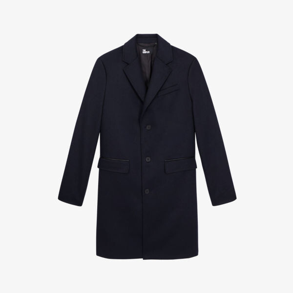 

Двубортное пальто оверсайз из смесовой шерсти The Kooples, темно-синий