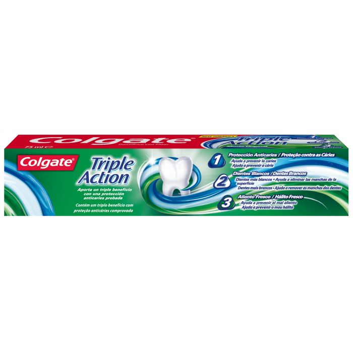 Зубная паста Triple Acción Pasta de Dientes Colgate, 75 ml зубная паста ultra active foam pasta de dientes blanqueadora colgate 50 ml