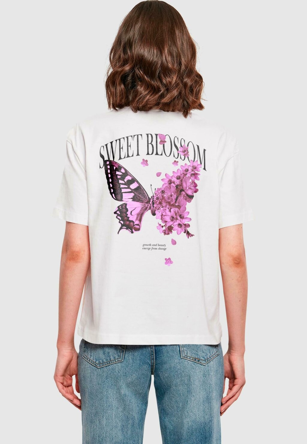 Футболка с принтом SWEET BLOSSOM AND BEAUTY Mister Tee, цвет white