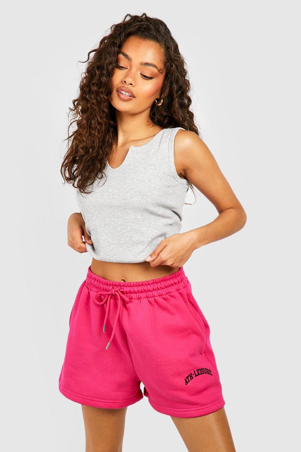 

Спортивные шорты с вышивкой Boohoo, розовый
