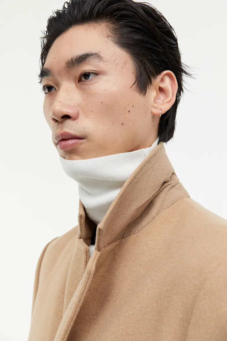 

Пальто из смесовой шерсти H&M, бежевый