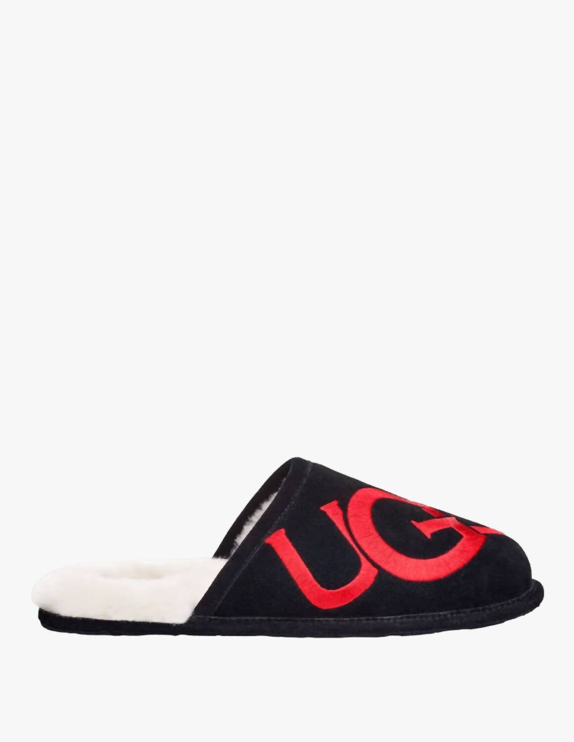 

Мужские черные тапочки с логотипом Scuff UGG, черный