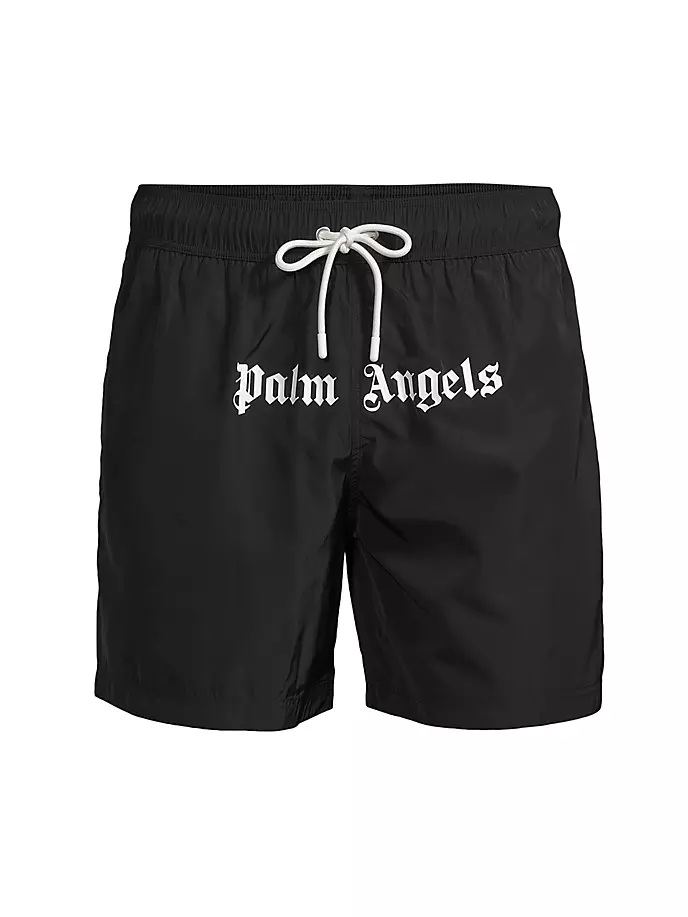 Шорты для плавания с логотипом на шнурке Palm Angels, белый шорты для плавания с логотипом palm angels фуксия
