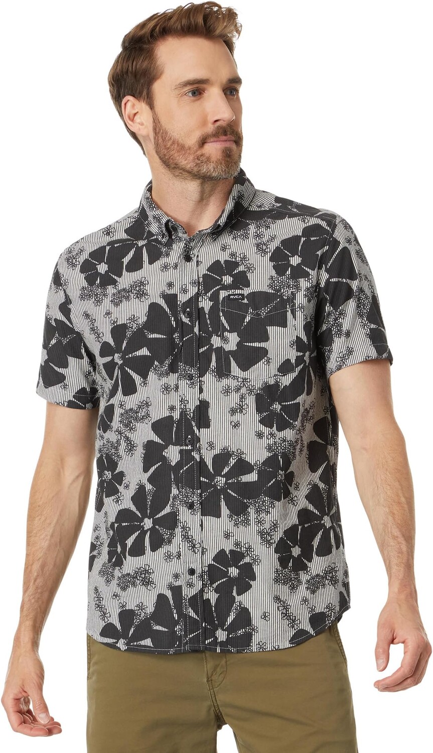 

Рубашка Yoyogi Seersucker Short Sleeve Woven RVCA, черный