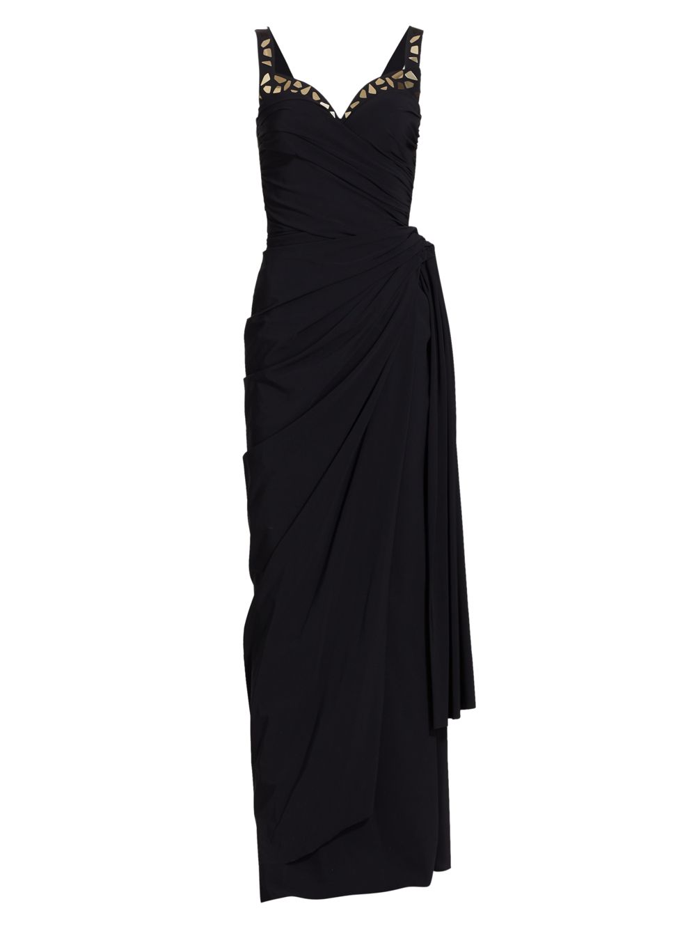 цена Украшенное платье из джерси с рюшами Chiara Boni La Petite Robe, черный