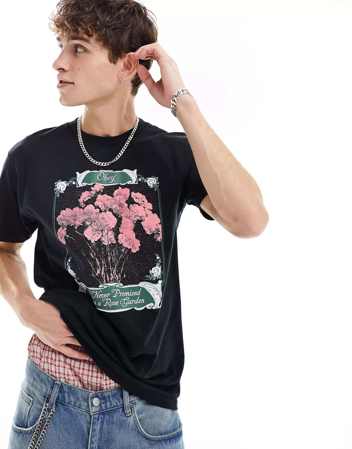 

Черная футболка Obey Rose Garden, Черный