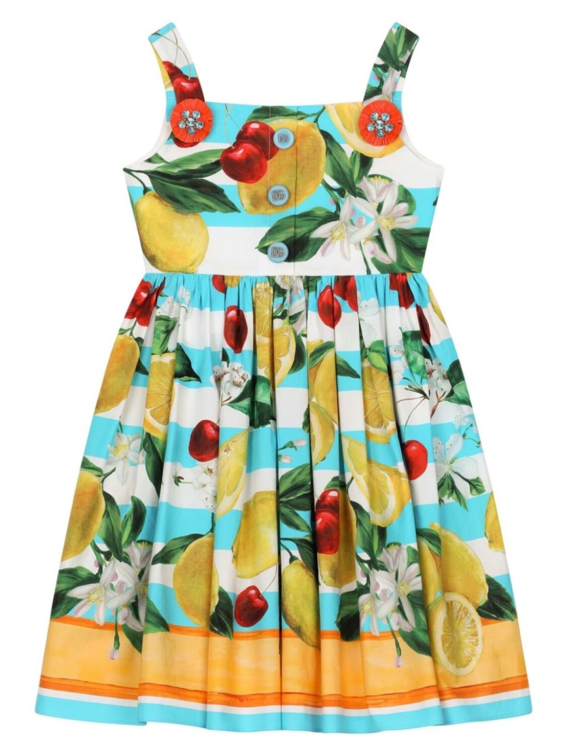 

Платье с принтом Lemon & Cherry Dolce & Gabbana Kids, синий